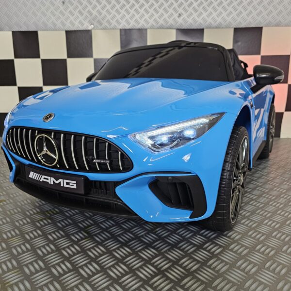 Electric children's car Mercedes SL63 12 volt metallic blue