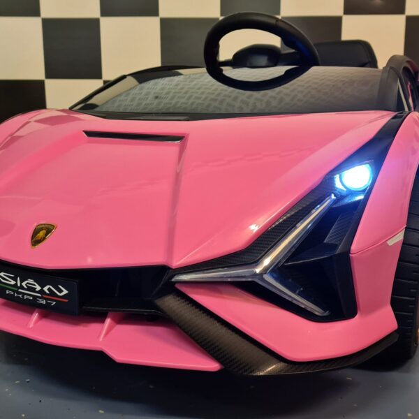 Battery children's car Lamborghini Sian pink